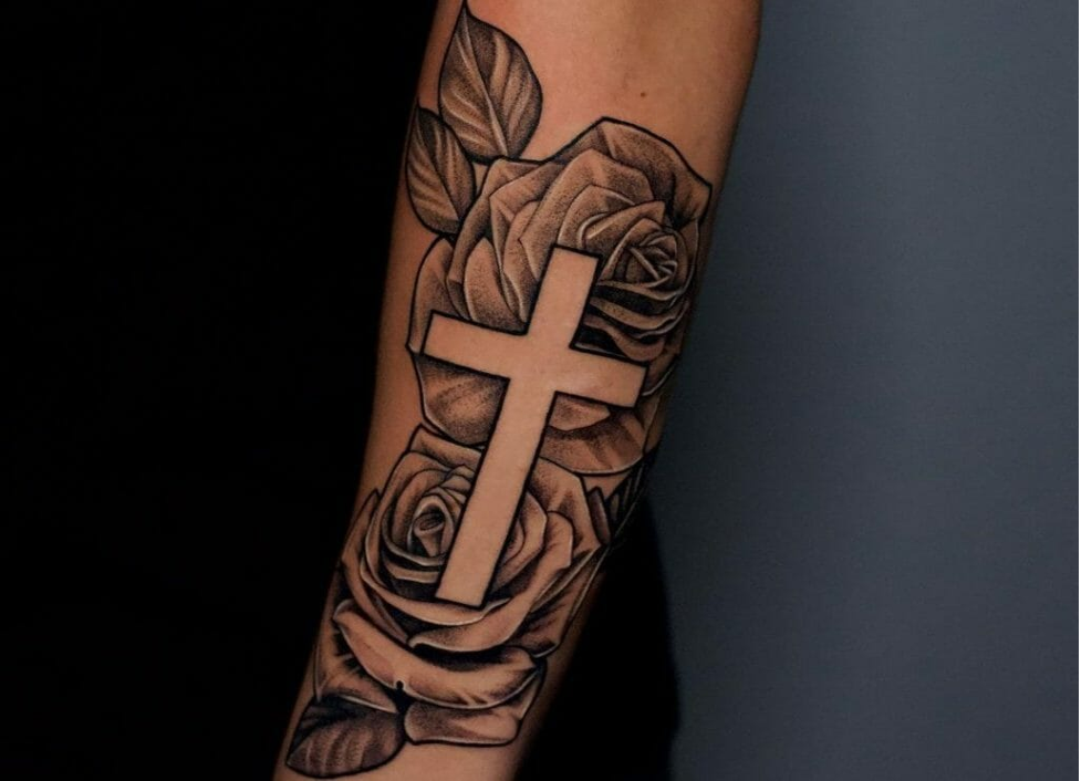 Symbolism of Cross with Rose Tattoo - wide 3