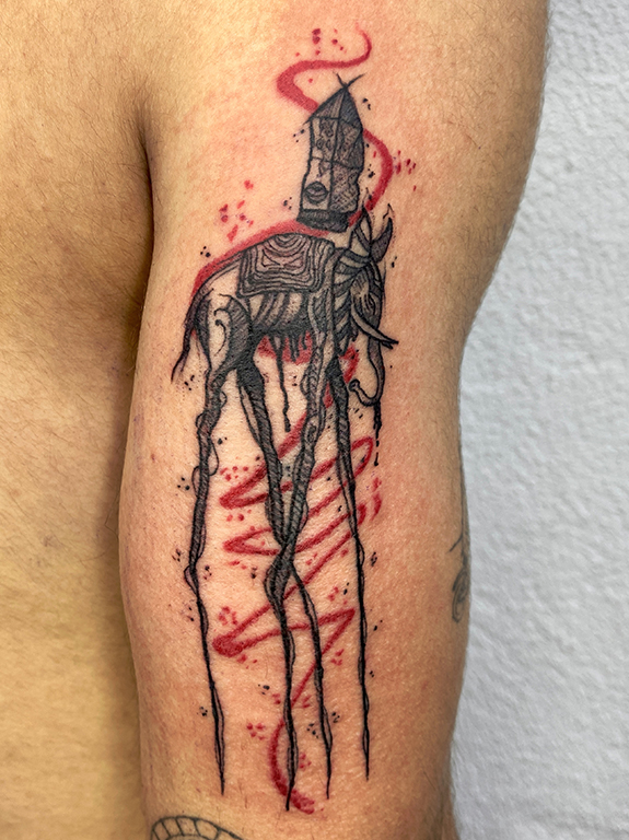 Cheeto tattoos - Elephant by Salvador Dalí for my boy and fellow artist  @achillestattoo make sure you check him out #tattoo #art #drawing #realism  #drawing #tattoos #salvadordali #elephant #elephants | Facebook