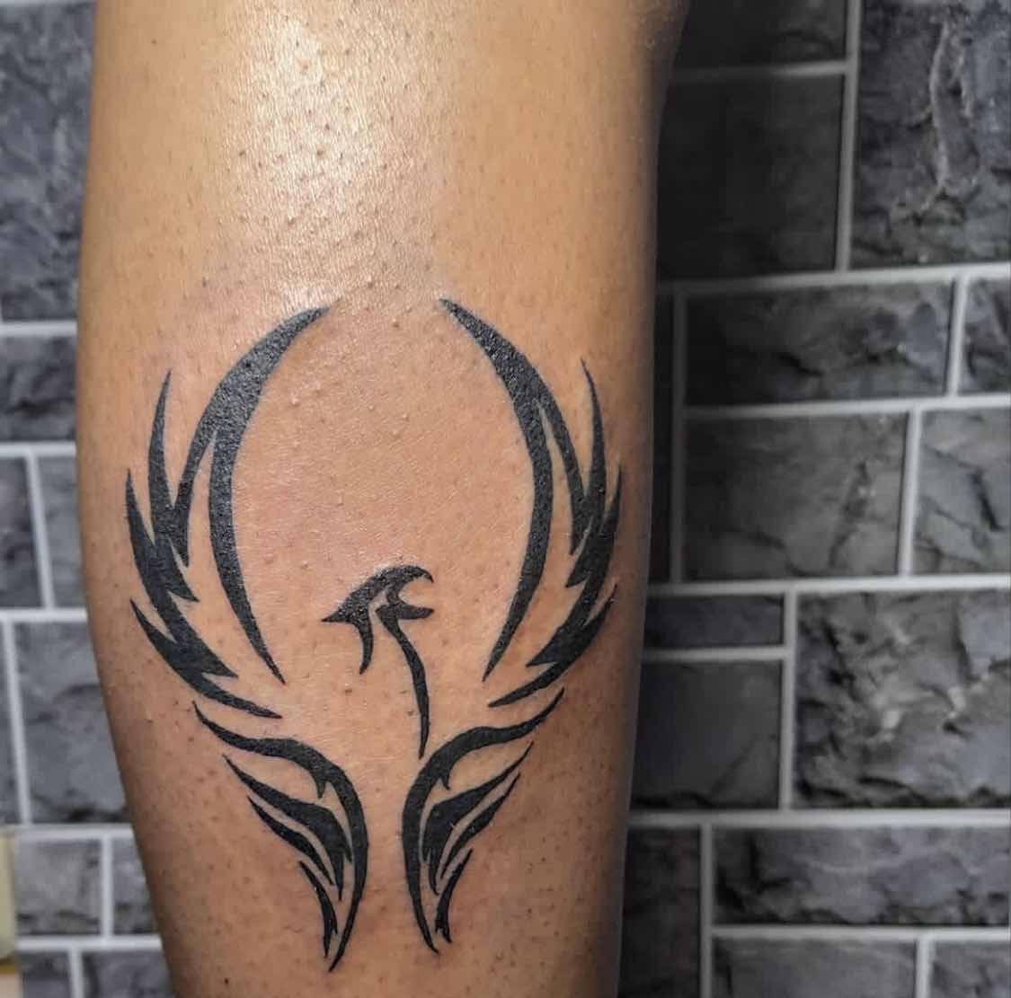 Tattoo of Phoenix Fantasy Calf