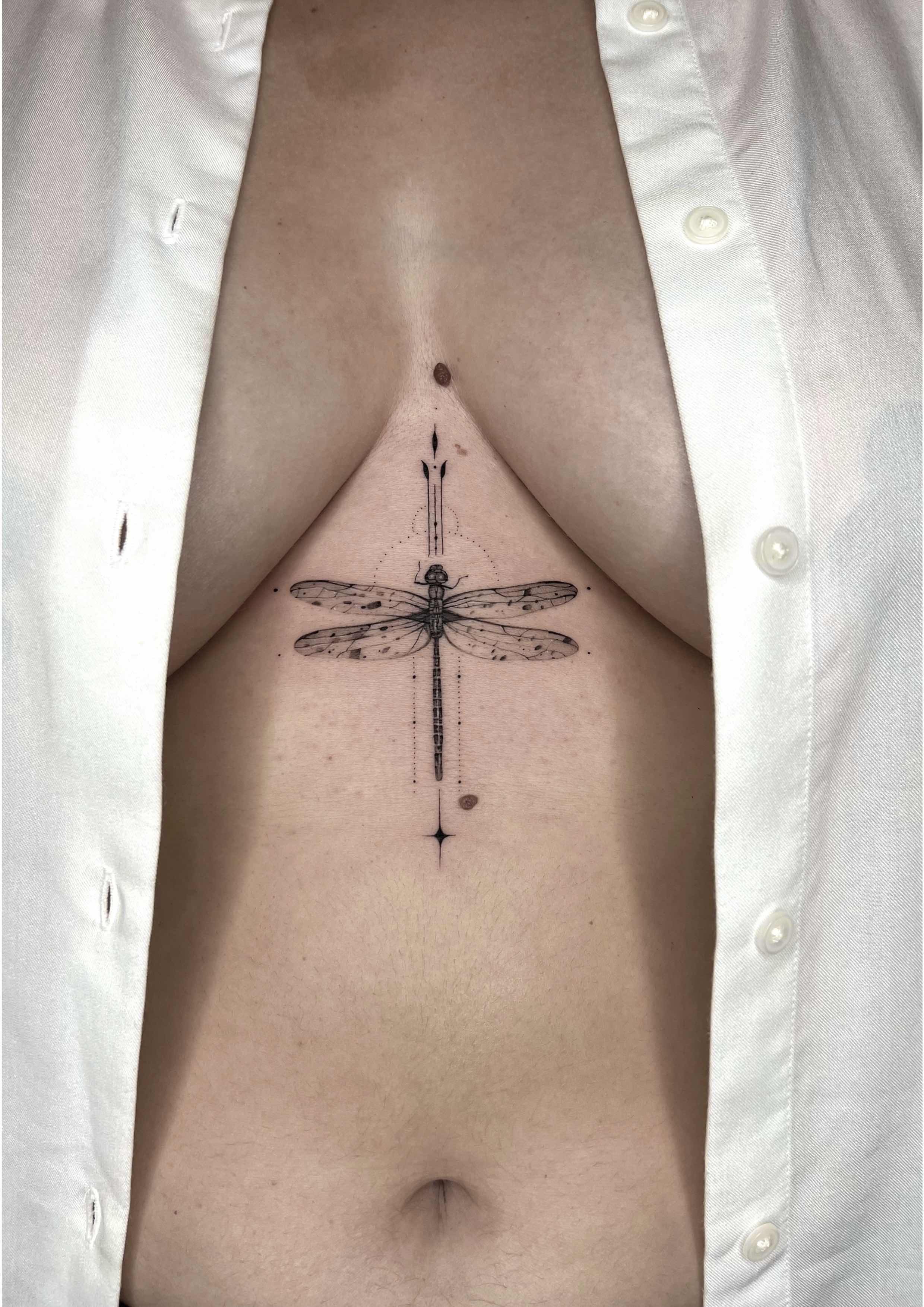 40 Boob Tattoo Ideas For Women Sternum Tattoos  TattooTab