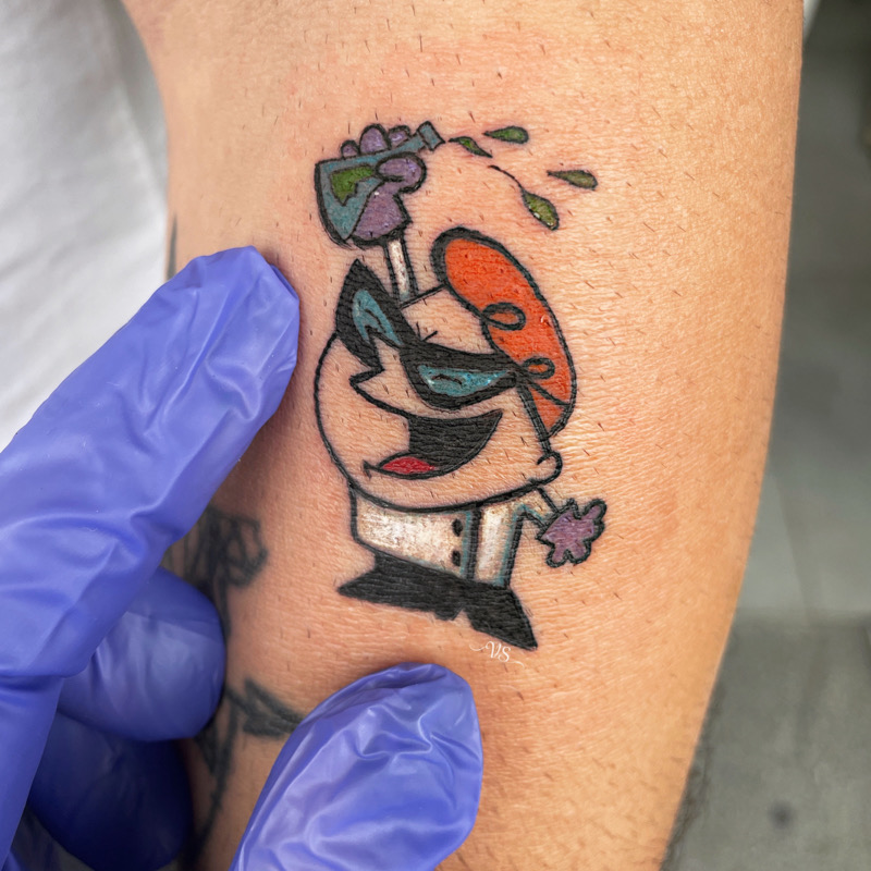 My new Dexters Lab tat my sister got Dee Dee as well the same day Super  happy with it  rtattoo