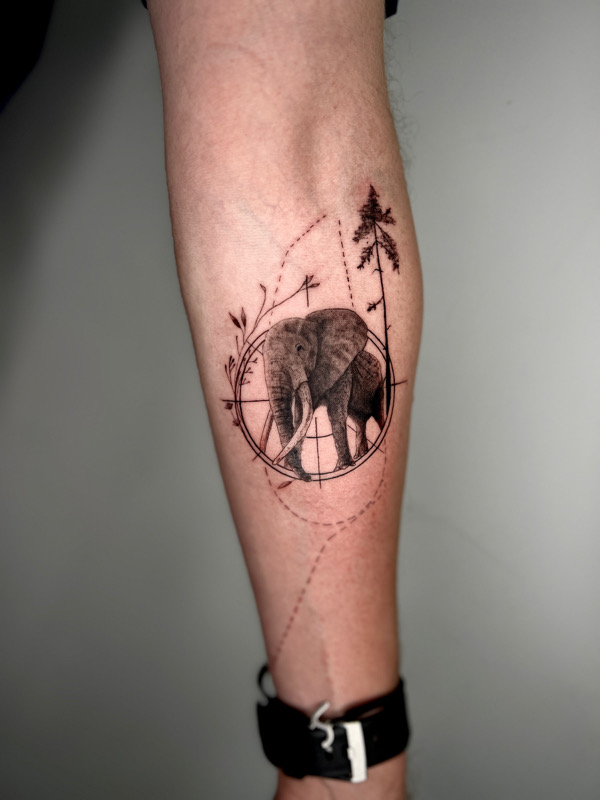 FLowrers Elephant Tattoo on Hip - Best Tattoo Ideas Gallery