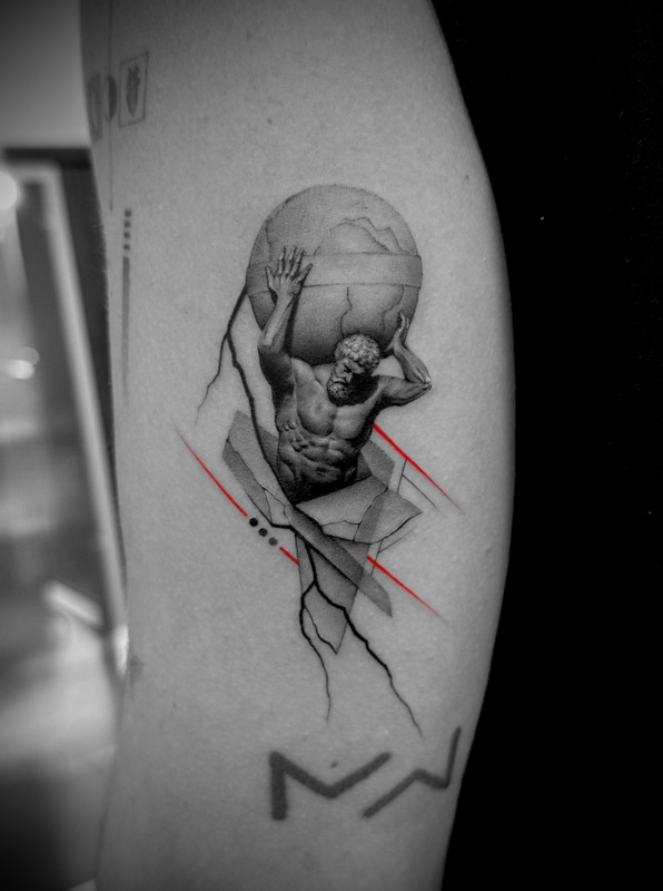 Tattoo uploaded by Shameless Tattoo • Abstract atlas tattoo! • Tattoodo